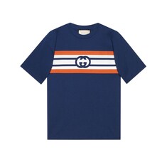 Interlocking G stripe print T-shirt