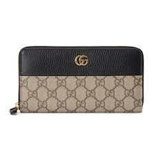 Cartera bicolor con zipper GG Marmont