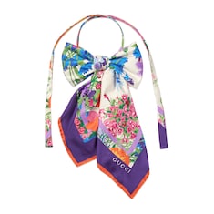 Ken Scott print silk neck bow 