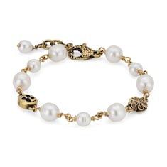 Pulsera Gucci Interlocking con perlas y flores