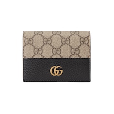 Portefeuille porte-cartes bicolore GG Marmont