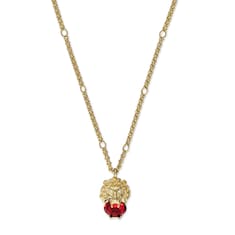 Lion head with crystal necklace