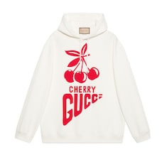 Felpa in cotone con stampa 'Cherry Gucci'