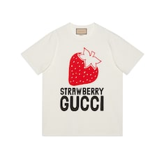 T-shirt in cotone 'Strawberry Gucci'