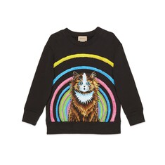 Children's cotton cat print sweatshirt