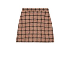 Minifalda de tweed a cuadros de lamé