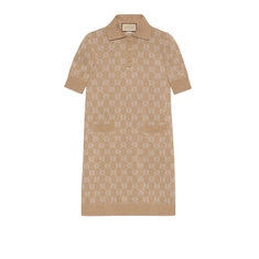 Vestido tipo polo de jacquard con GG y lamé