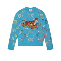 Gucci Tiger GG jacquard wool sweater