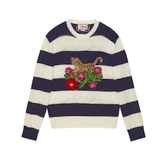 Gucci Tiger sudadera de lana con bordados