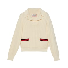 Gucci Tiger Jersey de punto con parche y flores