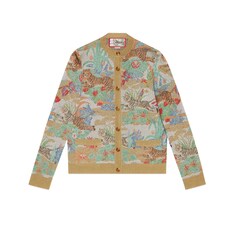 Gucci Tiger cárdigan de jacquard y flores