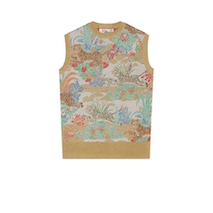 Gucci Tiger chaleco de jacquard y flores