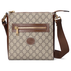 Borsa a tracolla GG Supreme misura piccola in tessuto Supreme beige ed ebano GUCCI Italia