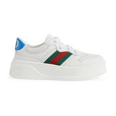 Sneaker in pelle con dettaglio Web