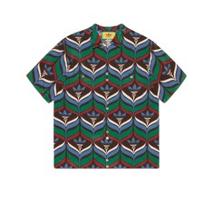 adidas x Gucci Trefoil print bowling shirt