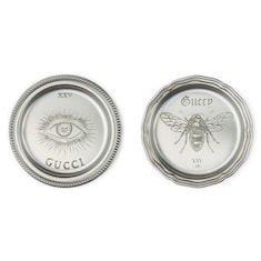 Silver-toned metal coaster, set of 2