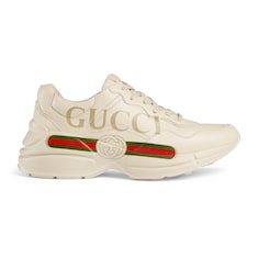 Sneaker Rhyton donna in pelle con logo Gucci