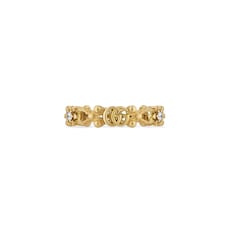 〔グッチ フローラ〕ダイヤモンド付き 18K リング