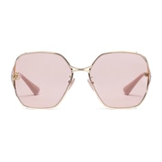 Low nose bridge fit oval-frame sunglasses