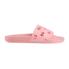 Pink Rubber Women's GG Slide Sandal | GUCCI® 香港