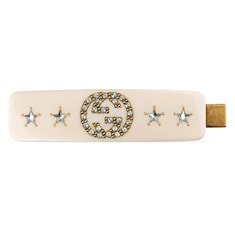 Crystal Interlocking G hair clip