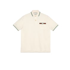 Cotton polo with Web and Interlocking G
