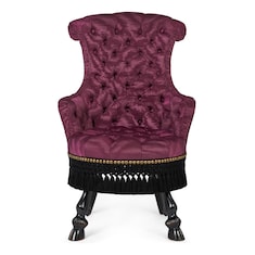 Geometric velvet armchair