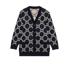 Cardigan reversibile in lana GG jacquard