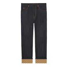 Denim trousers with cuffs