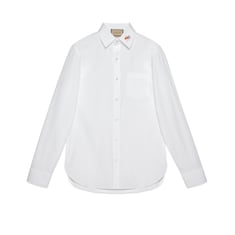 Cotton poplin embroidered shirt