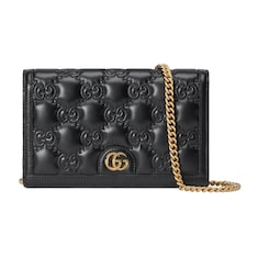 Cartera con cadena de Matelassé con GG