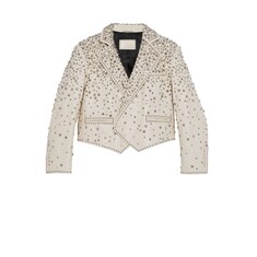 Studded leather jacket with 'Gucci Metamofosi'