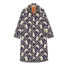 Equestrian print cotton coat