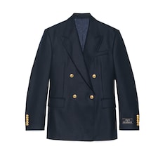 Cashmere jacket with label detail