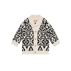 Baby fair isle knit wool cardigan