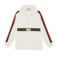 Cotton canvas windbreaker with Gucci label