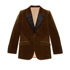 Velvet jacket with satin trim