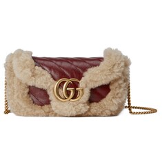 GG Marmont super mini bag with wool trim