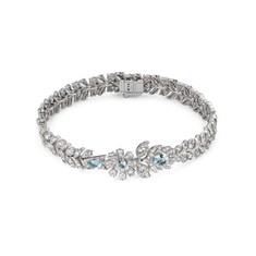 Gucci Flora white gold bracelet with aquamarine
