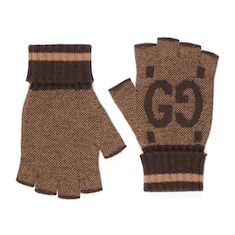 GG cashmere fingerless gloves