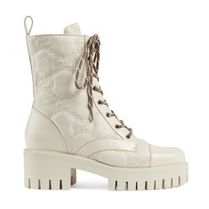 Women's GG Matelassé lace-up boot