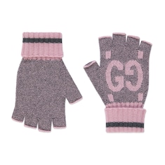 GG cashmere fingerless gloves