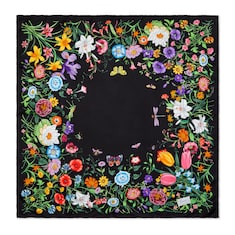 Pañuelo cuadrado sarga seda estampado Flora