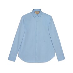 Cotton poplin shirt with embroidery