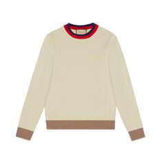 Rib wool knit jumper