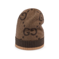 GG Kaschmirmütze in beige und dunkelbraun | GUCCI® DE