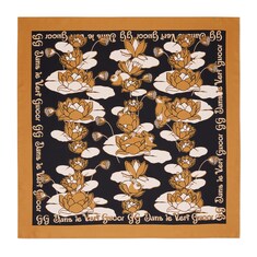 Waterlily print silk twill carré