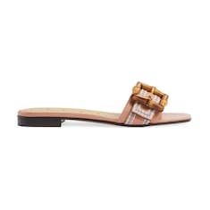 Women's slide sandal with bamboo buckle