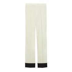 Wool mohair trouser with turn-up hem