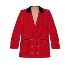 Wool linen herringbone formal jacket